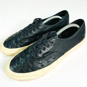 Vans Mens Authentic Weave DX Skate Shoes Black‎ 721277 Leather Low Top 11M